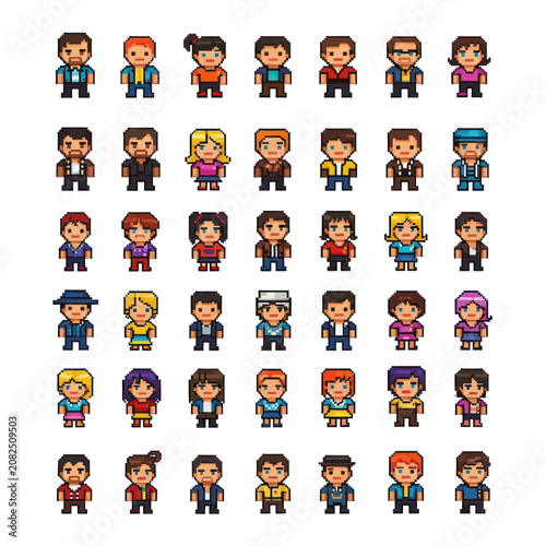Pixel Art Character Sprite Sheet Collection