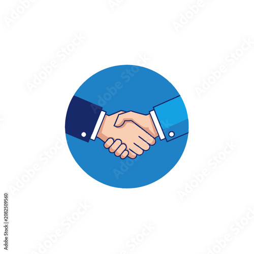 Professional Business Handshake Agreement Vector Illustration