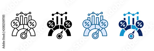 Canvastavla Benchmark Rate Icon Set Multiple Style Collection