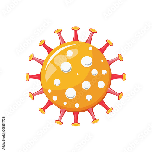 Orange Coronavirus Vector Illustration