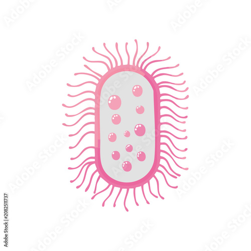 Pink Bacteria Cell Illustration