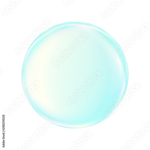 Transparent PNG blue bubble orb with soft yellow glow for web and UI design.Translucent glassmorphism sphere with colorful tint isolated on transparent background