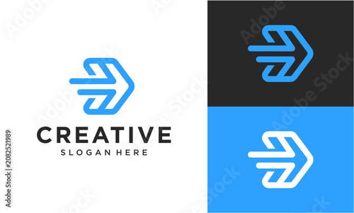 Modern Linear Arrow Logo Concept Featuring Dynamic Motion and Geometric Speed Elements for Corporate Branding and Minimalist Graphic Design Identity
