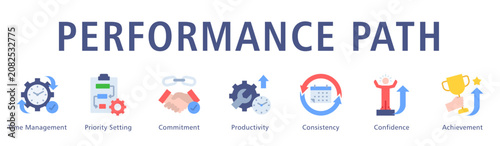 Performance Path Web Banner  icon vector illustration concept
