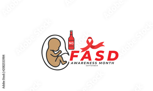 Fetal alcohol spectrum disorder month. background, banner, card, poster, template, September month. Vector illustration.
