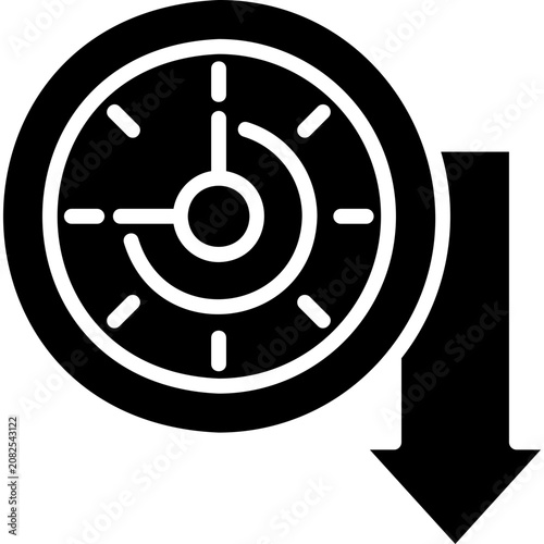 Quadro su tela Solid Fill Down Time Icon
