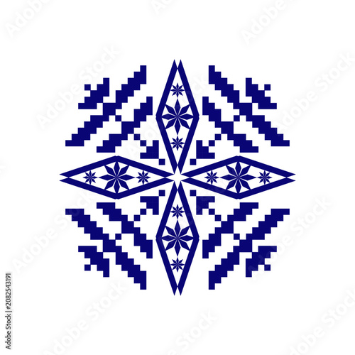 Hand drawn, Traditional ethnic textile motif.