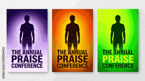 Silhouette of Man Standing Against Gradient Background for Praise Conference Poster