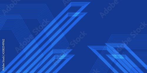 Futuristic blue background with abstract geometric shapes and linear structures. Tech design template for digital corporate banner or wallpaper.