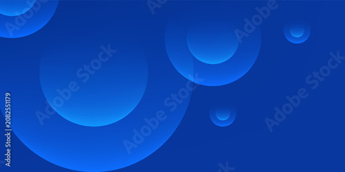 Abstract blue gradient background with dynamic overlapping geometric circles