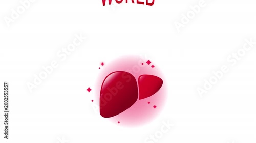 Animated World Hepatitis Day greeting featuring liver health awareness, medical support, and global public health concepts. The animation highlights hepatitis prevention, early diagnosis, vaccination