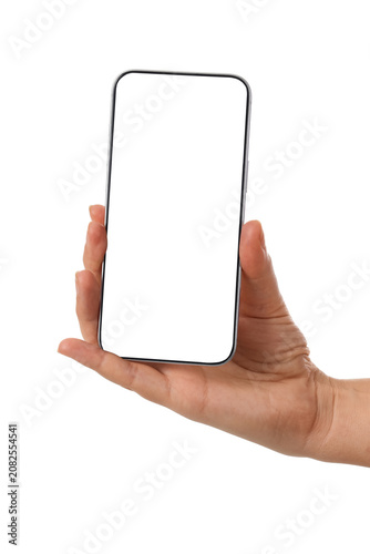 Female hand with blank mobi...