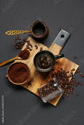 Cup of tasty coffee with ce...