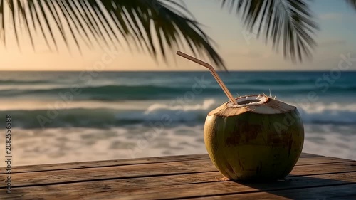 Coastal vibes with a refreshing coconut drink