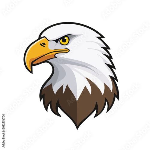 Bald eagle head flat vector illustration