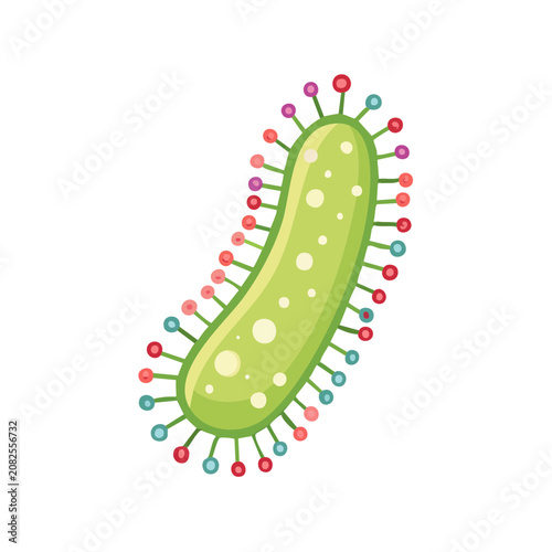 Colorful Bacterium Vector Illustration