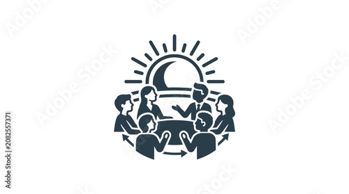 Принти на полотні Group of people sitting in circle.