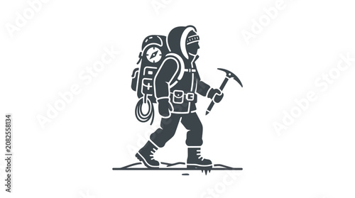 Canvastavla Man wearing climbing gear walking.
