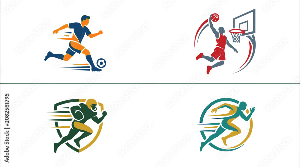 Obraz premium Athletes in Various Sports Actions.