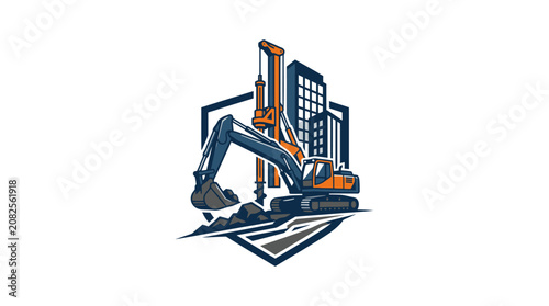 Fotografi Excavator Machine Heavy Industry Equipment.