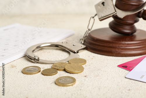 Credit cards, judges gavel ...