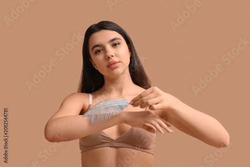 Beautiful young woman with ...