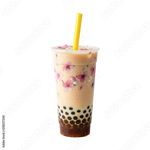 Cherry Blossom Bubble Tea Transparent Background