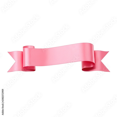 Pink Satin Ribbon Banner Transparent Background