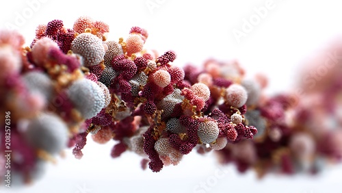 Realistic 3D Protein Helix Rendering on White Background
