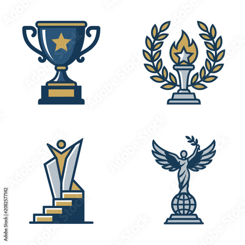 Trophy Awards Symbols of Achievement Winners.