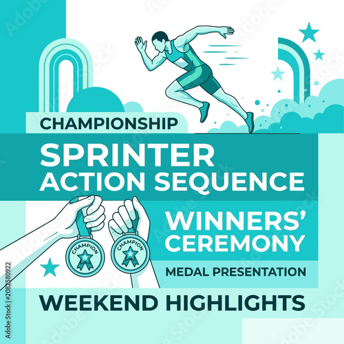 Dynamic Sprinter Action Sequence Winners Medal Presentation Championship Highlights