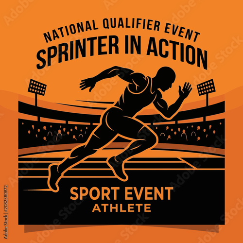 Dynamic Sprinter Athlete Competing In A National Qualifier Track Event
