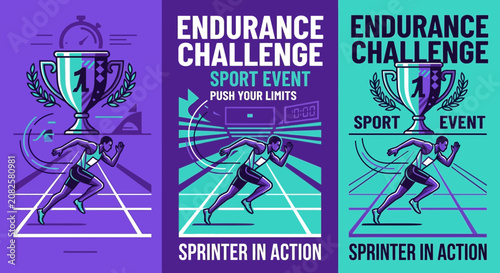 Dynamic Sprinter Athlete Competing for Victory in Endurance Challenge Race Event