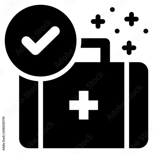 medical bag drug pill health solid glyph icon