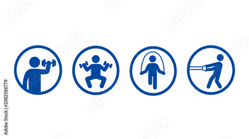 Fotografija Bone Strengthening Exercise Routine Icon Set - Isolated Vector Illustration
