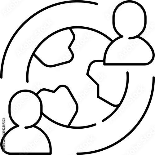 Foto Line Art Migration Icon