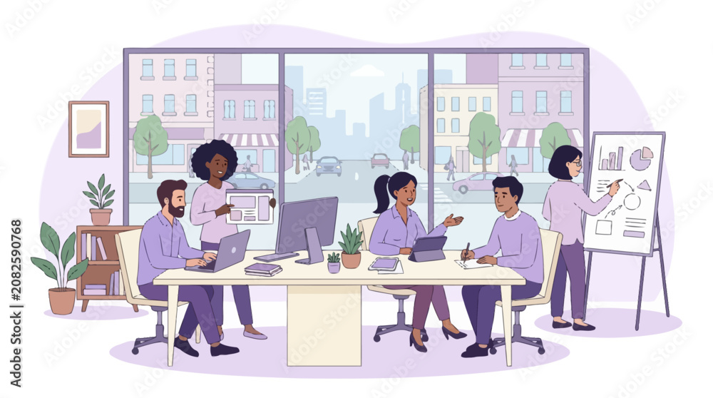 Fototapeta premium People Working Office Meeting.