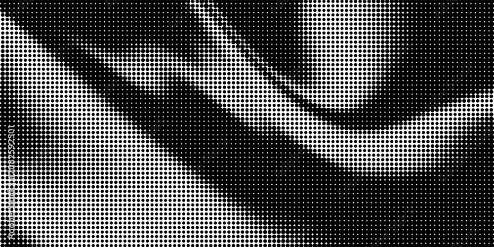 Fototapeta premium Grunge halftone gradient background. Faded grit noise texture. White and black sand wallpaper. Retro pixelated backdrop. Anime or manga style comic overlay. Vector graphic design textured template