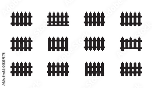 Fotografía Repeating picket fence icons for website interface design and garden map layout elements