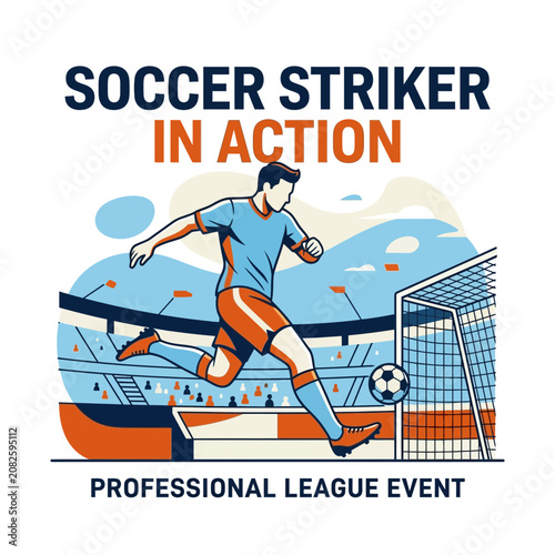 Dynamic Soccer Striker Capturing A Goal In Stadium Roar Vividly Portrayed