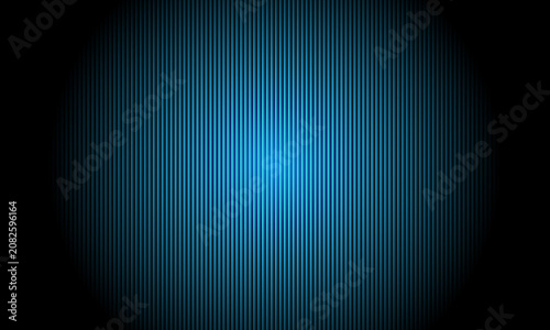 Vertical Blue Lines with Center Spotlight and Black Vignette Effect abstract background