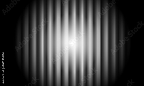 Vertical White Lines with Center Spotlight and Black Vignette Effect abstract background