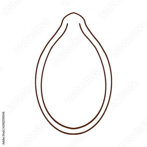 Pumpkin seed vector icon. Flat colored and linear outline illustration of healthy organic seed isolated on white.