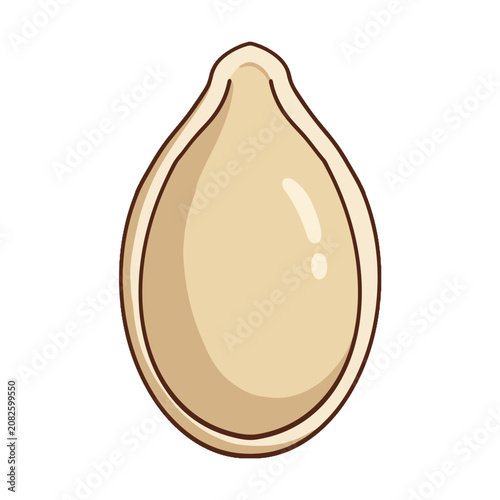 Pumpkin seed vector icon. Flat colored and linear outline illustration of healthy organic seed isolated on white.