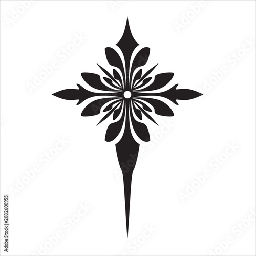 cross and flowers