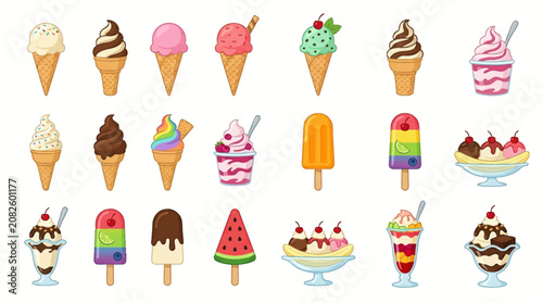 Colorful Ice Cream Treats Variety.