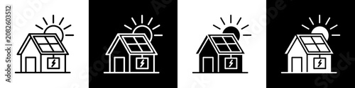 Foto Solar energy black and white icon design concept