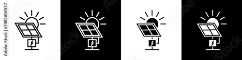 Photos Solar energy black and white icon design concept