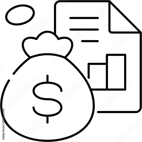Bild auf Leinwand Line Art Fiscal Policy Icon
