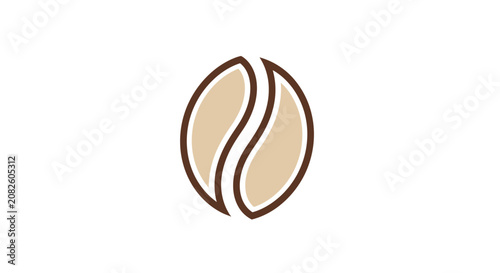 Minimalistic Coffee Bean Logo Design In Shades Of Brown And Neutral Colors For Branding